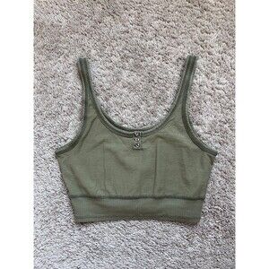 BDG Button-Down Henley Vest in Olive Green Size SMALL